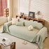 Natural Textured Linen Couch Cover, Breathable & Hypoallergenic Furniture Protector