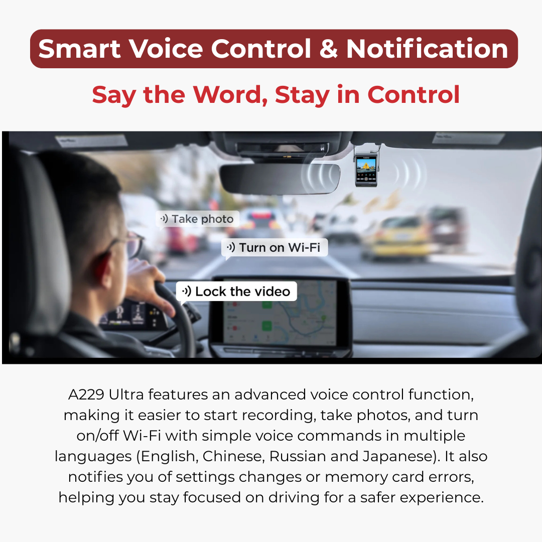 VIOFO A229 Ultra 4K+4K+1080p 3-Channel 30FPS UHD Dash Cam
