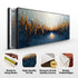 Golden Forest Reflection Abstract Wall Art