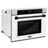 ZLINE 30"Professional True Convection Single Wall Oven, Air Fry, Self Clean, DuraSnow® White Matte, Matte Black WASSZ-WM-30-MB