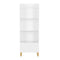 4 Tier Bookcase, Book Display With Safety Restraint, Storage Cabinet For Playroom - White