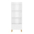 4 Tier Bookcase, Book Display With Safety Restraint, Storage Cabinet For Playroom - White