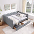 Gingham Daybed With USB Charging Port, Wave-Shaped Design