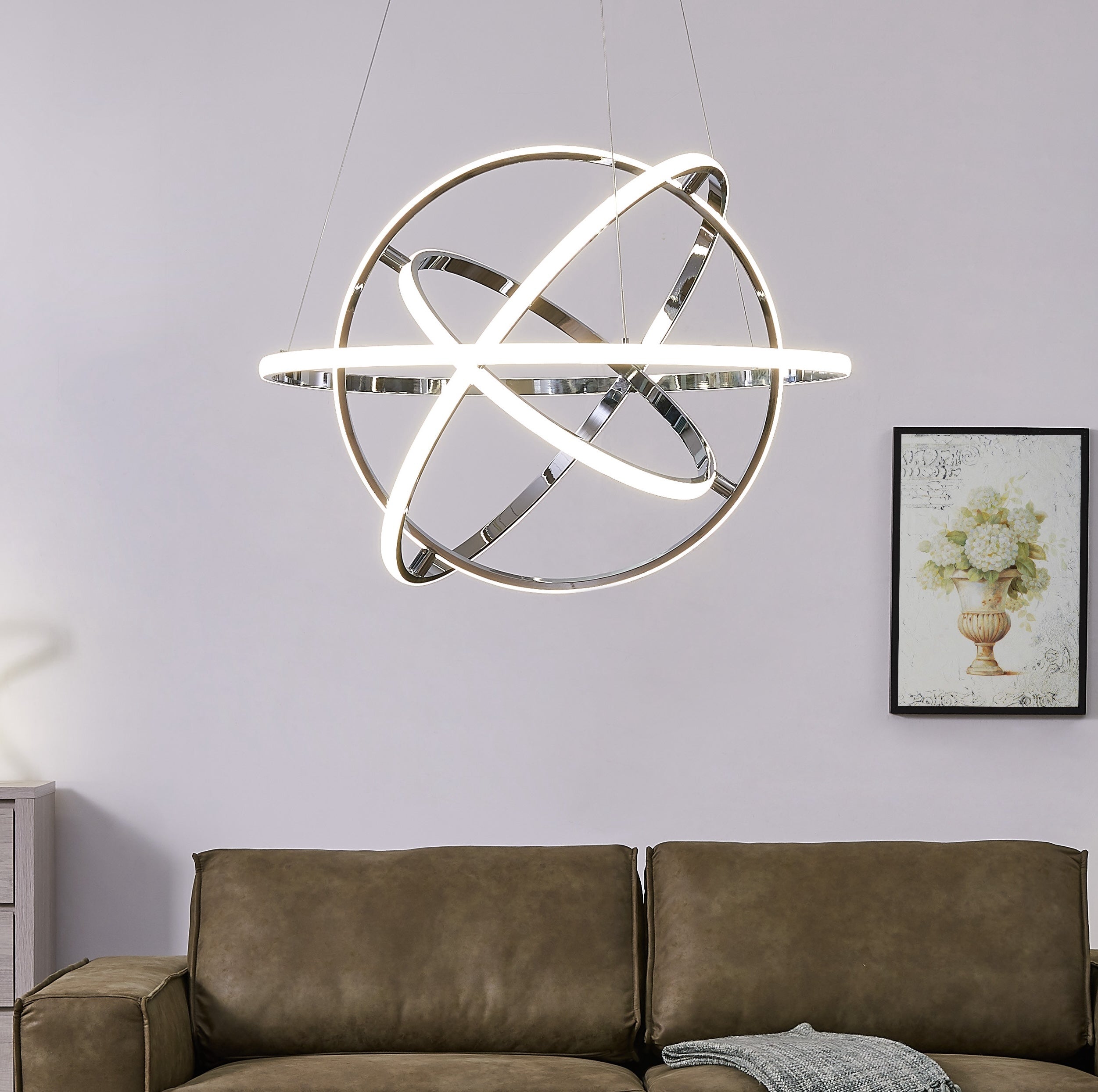 Oxford LED Adjustable Chandelier // Chrome
