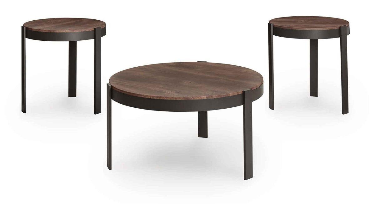 Horizon Hills - Occasional Table Set (Set of 3) - Brown / Black
