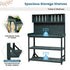 Large Wooden Farmhouse Potting Bench Table with 4 Shelves - Rustic Fir Wood