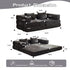 Convertible Floor Sofa Bed With Pillow Back Support Armrest