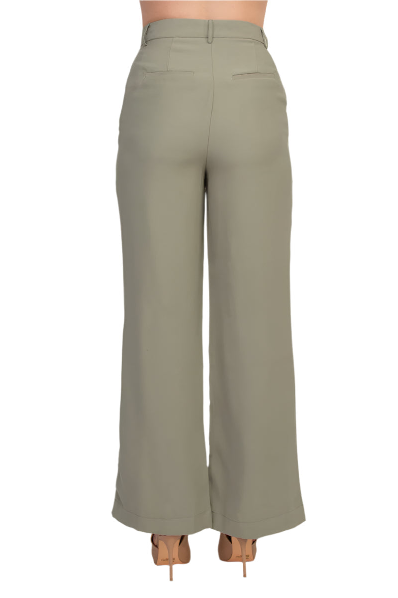 Truth High Waist Olive Wide Leg Trouser Pants