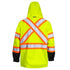 Hi Vis Two Tone Safety Rain Jacket With X Reflective Stripes