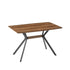Modern Minimalist Style Dining Table MDF Wooden Top Metal Shelf Metal Heat Transfer Legs Leveling Feet For Dining Room Kitchen Office Table - Walnut / Black