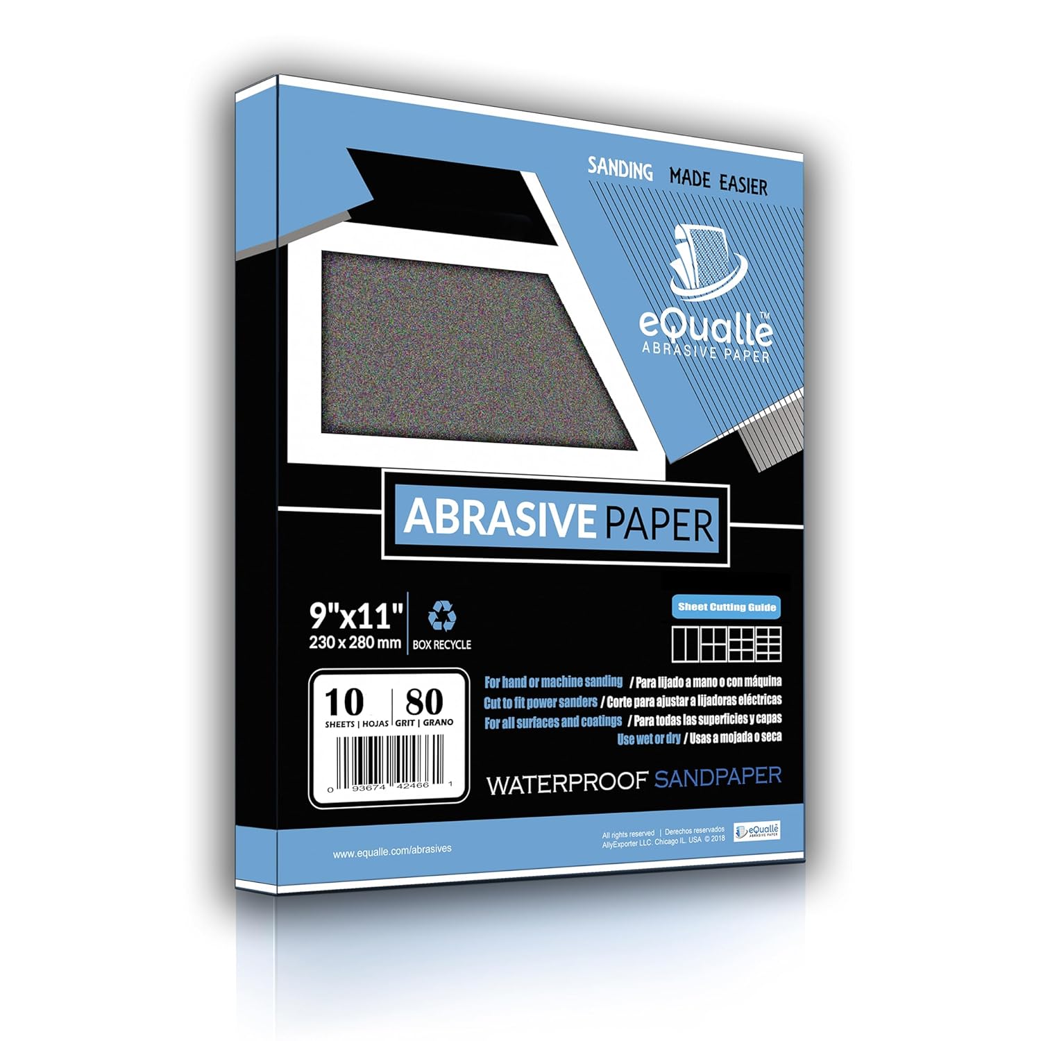 80 Grit Sandpaper – 10 Pack, 9x11 in, Wet or Dry Use