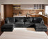 Oversized Modular Sofa, Extra Deep Cloud Corduroy Sectional Couch with Ottoman Chaise, Fluffy Chenille 6 Seat U-Shaped Sofa for Living Room, Villa (U Shape 6 Seater, Corduroy Black)