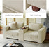 HULALA HOME 88" Loveseat Sofa with USB Port and Console, Oversized 2 Seater Sofa with Storage Ottoman, Comfy Upholstered Loveseat Couch for Living Room Bedroom, FSC Certified, Beige