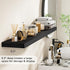 Fun Memories 55 Inch Floating Shelves - 9 Inch Deep Rustic Wooden Wall Shelves - Extra Deeper & Thicker Wall Mounted Storage Shelf for Living Room Kitchen Farmhouse - Rustic Black