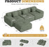 122" Modern L Shaped Modular Sectional Sofa, Boneless Couches for Living Room with Ottoman,4 Seater Convertible Chenille Cloud Couch Sofa Set, No Assembly Required, Green 1 PCS