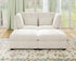 Oversized Modular Sofa, Extra Deep Cloud Chenille Sectional Couch with Ottoman Chaise, Fluffy Chenille 2 Seater Sofa Bed for Living Room, Villa (Sofa Bed 4 Seater, Chenille White)