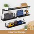 Heimlove 48 Inch Large Floating Bookshelves Set of 3,Black Wall Mounted Bookshelves,Heavy Duty Wooden Shelves for Living Room,Bedroom,Kitchen,Laundry Room Storage & Decor