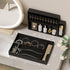 Kitchen Drawer Organizer Tray, Stackable Black Bamboo Drawer Organizer for Large Silverware, Utensils, Cutlery, Flatware, Junk, Dresser, Bathroom, 17" x 6" x 2.5" (Set of 2)