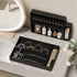 Kitchen Drawer Organizer Bins, Black Bamboo Drawer Organizer Stackable for Silverware, Utensils, Cutlery, Flatware, for Junk Drawer, Dresser, Bathroom, 12" x 3" x 2.5" (Set of 2)