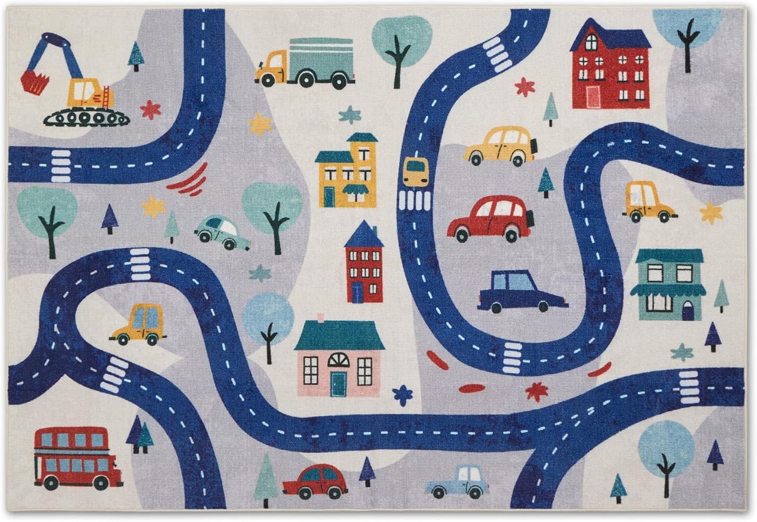 Kids Rugs for Playroom, Non Slip Area Rugs for Bedroom - City View