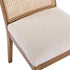 VESCASA Upholstered Dining Chairs with Square Rattan Back, Armless Padded Linen Cushion Dining Chairs with Wood Legs for Dining Room, Kitchen, Set of 6, Natural Frame