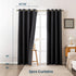 Blackout Curtains for Room Darkening Window Drapes with Rod Pocket 2 Panels Set-Black
