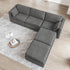 CHITA Oversized Modular Cloud Sectional Fabric Sofa Set, FSC Certified U Shaped Couch Reversible Chaise Modular Sectional Couch, 112 inch Width,5 Seat Modular Sofa Includes 2 Storage Ottomans, Grey