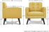Yaheetech Mid-Century Accent Chairs, Modern Upholstered Living Room Chair, Cozy Armchair Button Tufted Back and Wood Legs for Bedroom/Office/Cafe, Yellow