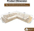 118" V Shaped Corner Modern Sofa Modular Sectional Cloud Couch,Deep Seat Upholstered Couches with Plush Corduroy Fabric for Living Room Furniture,Bedroom and Apartment,No Assembly Required,White
