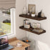 30 Inch Floating Shelves, 12 Inch Deep Floating Shelf for Wall, Rustic Deep Shelves for Books, Bathroom, Living Room, Kitchen, 30 x 12 x 2 Wood Floating Shelves, Rustic Brown Color, Set of 2