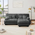 Loveseat Modular Sectional Sofa, L Shaped Couch with Ottoman, Cloud Couch Sectional Couch Home Sofa Living Room Oversized Couch Deep Seat Couch with Round Bolster Armrests 4 Pillows(Gray)