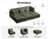Oversized Modular Sofa, Extra Deep Cloud Corduroy Sectional Couch with Ottoman Chaise, Fluffy Chenille 6 Seater Couch Bed for Living Room, Villa (Sofa Bed 6 Seater, Corduroy Green)
