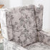 Mid-Century Accent Chair, Upholstered Arm Chair Linen Fabric Side Chair with High Back Solid Wooden Legs, Comfy Reading Chair for Living Room Bedroom, Floral Pattern