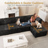 Modular Sectional Sofa with Chaise U Shaped Sectional Couch for Living Room, 8-Seater Comfy Cloud Couches, Plush Corduroy, Black