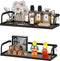 PUSDON Hanging Storage Baskets Organizer Wall Mount, Metal Wire Storage Bin Rack for Kitchen Bathroom Shower Spice Shelf Home Decor Essentials Black-2 Packs (Hollowout)