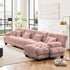 L Shaped Couch Sectional Couch, 4-Seater Cloud Couch Sectional Oversized Couch, Sofa Bed Couch with Round Bolster Armrests 6 Pillows, Modular Couch Home Sofa Living Room Couch(Pink)