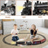 Kids Electric Train Set with Steam Smoke Lights Sounds Battery Powered
