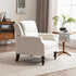 Kidol & Shellder White Oversized Accent Chair for Living Room Mid Century Modern Reading Chair with Back Wide Upholstered Comfy Single Sofa Chair for Bedroom Lounge Side Corner Chair Fabric Armchair