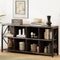 8 Cube Storage Organizer Bookshelf, Industrial Horizontal Bookcase, Accent Cubby Shelf, Media Console Table for Living Room, Home Office, 63 Inches, Dark Grey Oak