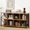 8 Cube Storage Organizer Bookshelf, Industrial Horizontal Bookcase, Accent Cubby Shelf, Media Console Table for Living Room, Home Office, 63 Inches, Light Oak