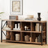8 Cube Storage Organizer Bookshelf, Industrial Horizontal Bookcase, Accent Cubby Shelf, Media Console Table for Living Room, Home Office, 63 Inches, Light Oak