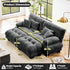 Loveseat Modular Sectional Sofa, U Shaped Couch with Ottoman, Cloud Couch Sectional Couch Home Sofa Living Room Oversized Couch Deep Seat Couch with Round Bolster Armrests 4 Pillows(Gray)