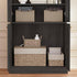 Vyre 71" Tall Farmhouse Bookshelves with Glass Doors, Large Modular Bookcase with Adjustable Shelves, Storage Cabinet for Living Room, Kitchen, Home Office, Black