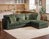 Oversized Modular Sofa, Extra Deep Cloud Corduroy Sectional Couch with Ottoman Chaise, Fluffy Chenille 4 Seat L-Shaped Sofa for Living Room, Villa (L Shape 4 Seater, Corduroy Green)
