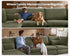 Oversized Modular Sofa, Extra Deep Cloud Chenille Sectional Couch with Ottoman Chaise, Fluffy Chenille 2 Seater Sofa Bed for Living Room, Villa (Sofa Bed 4 Seater, Chenille Green)