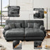 Loveseat Modular Sectional Sofa, U Shaped Couch with Ottoman, Cloud Couch Sectional Couch Home Sofa Living Room Oversized Couch Deep Seat Couch with Round Bolster Armrests 4 Pillows(Gray)