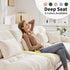 U Shaped Couch Sectional Couch, 4-Seater Cloud Couch Sectional Oversized Couch, Sofa Bed Couch with Round Bolster Armrests 6 Pillows, Modular Couch Home Sofa Living Room Couch(White)