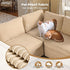 Modular Sectional Sofa with Chaise U Shaped Sectional Couch for Living Room, 5-Seater Comfy Cloud Couches, Plush Corduroy, Beige