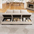 Nolany Corduroy Sectional Couch with Storage Ottoman, Sleeper Sectional Sofa with Chaise, Modular Sectional Couches for Living Room, Beige