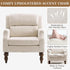 Kidol & Shellder White Oversized Accent Chair for Living Room Mid Century Modern Reading Chair with Back Wide Upholstered Comfy Single Sofa Chair for Bedroom Lounge Side Corner Chair Fabric Armchair